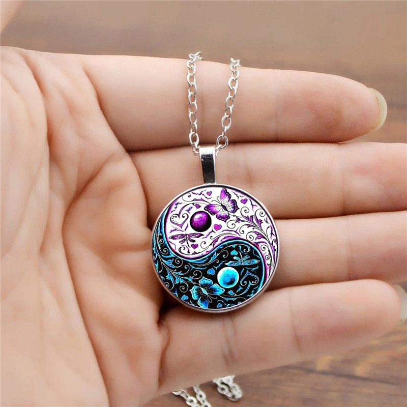 Karma Stone Yin Yang Chain Balance Necklace Pendant