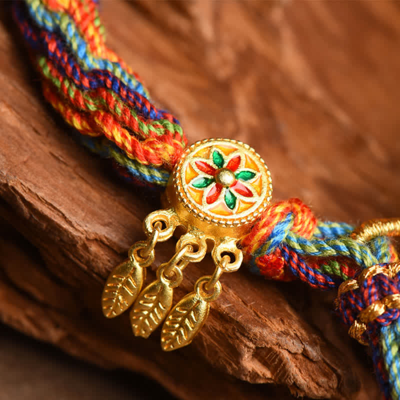 Karma Stone Tibetan Om Mani Padme Hum Dreamcatcher Luck Colorful Reincarnation Knot String Bracelet