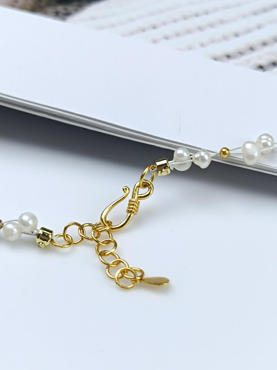 Sea Stone Pearl Necklace Natural Freshwater Pearls Sea Stone, 925 Sterling Silver