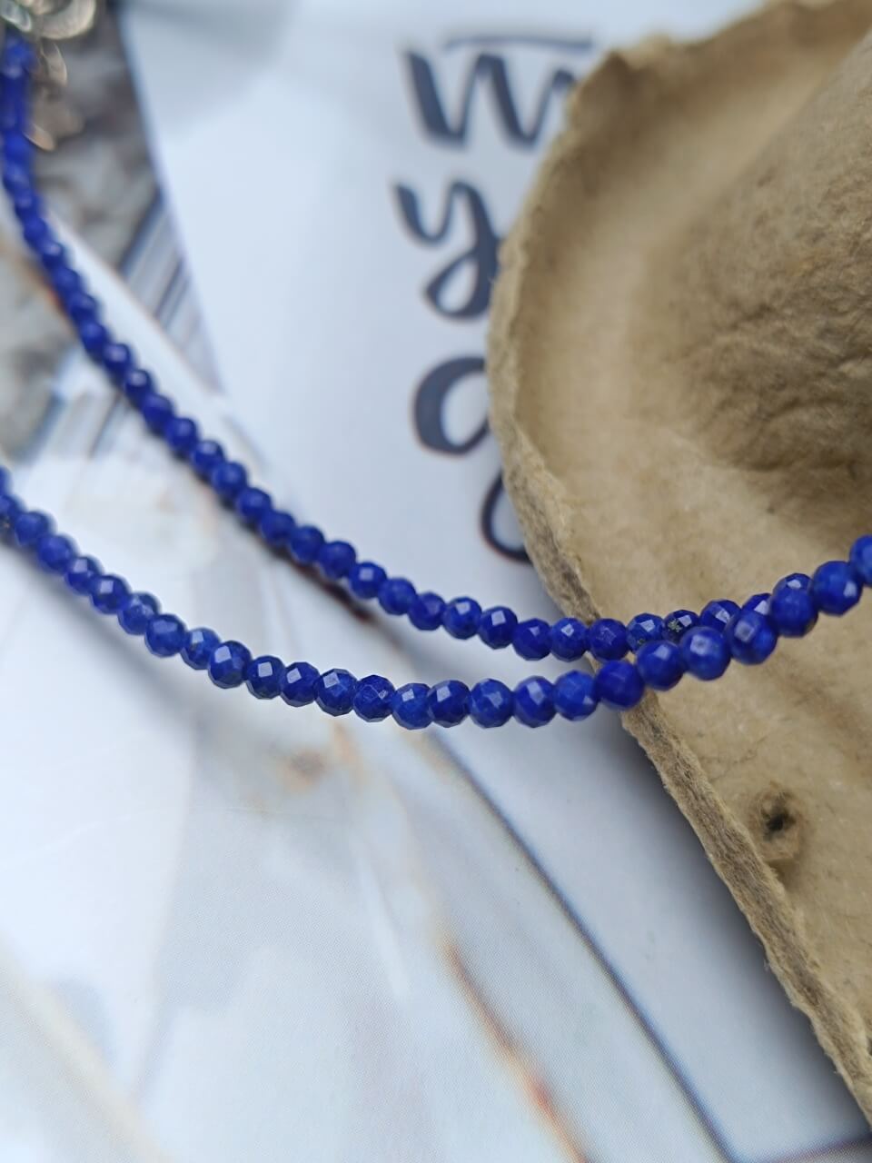 Lapis Lazuli 12mm Silver Ball Necklace Sterling Silver