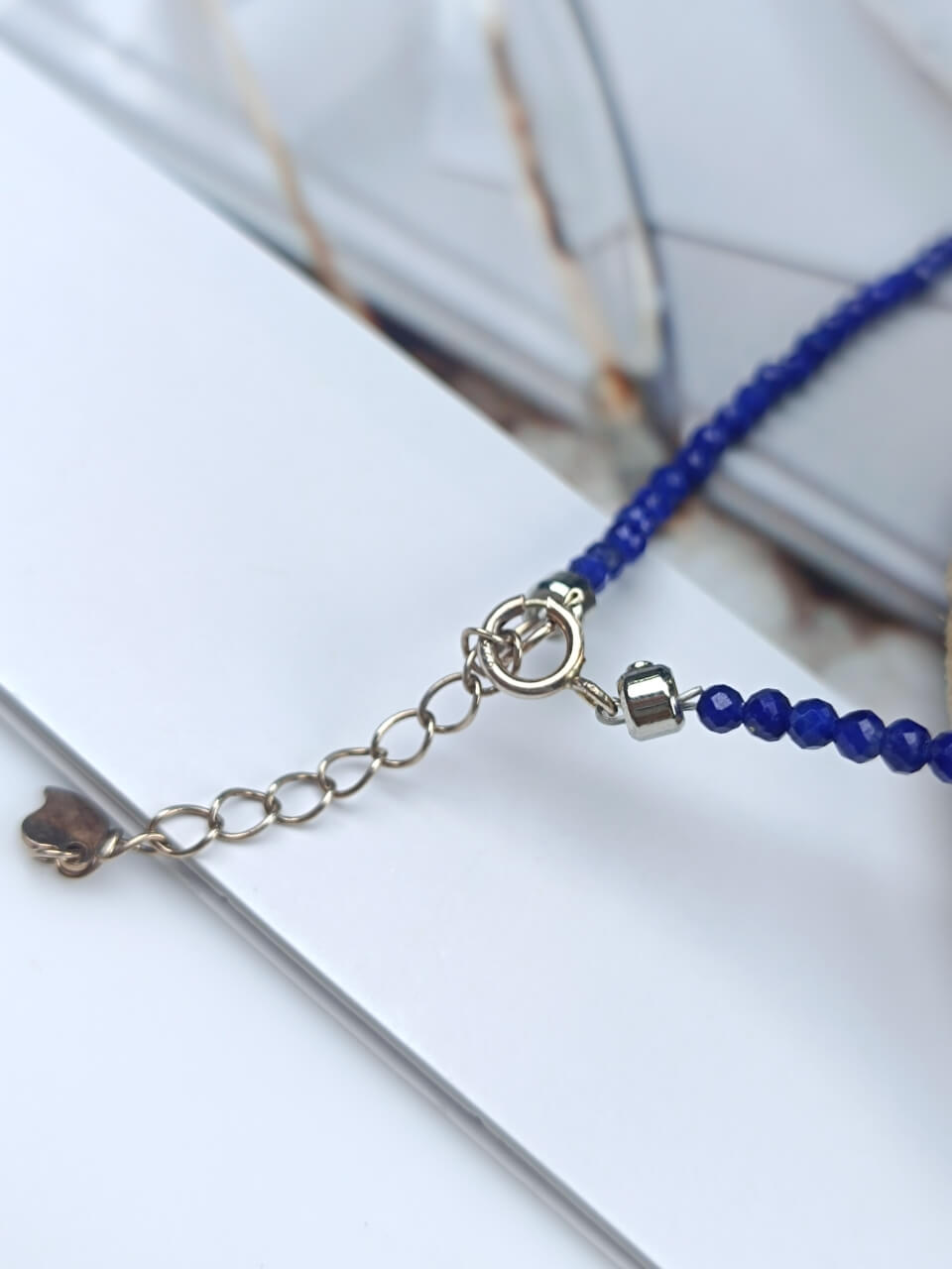 Lapis Lazuli 12mm Silver Ball Necklace Sterling Silver
