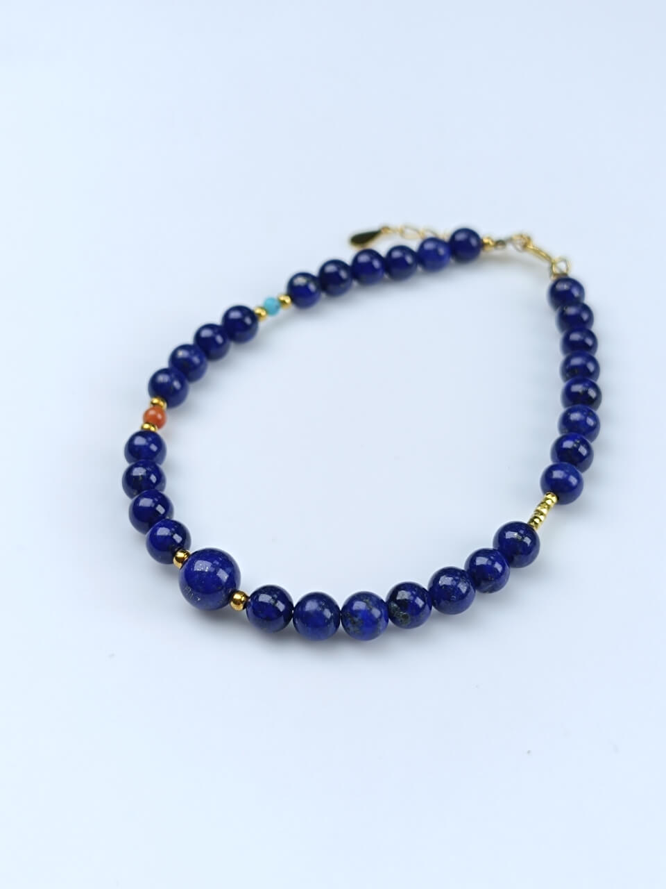Lapis Lazuli Guardian Bracelet Turquoise, South Red Jade, Sterling Silver