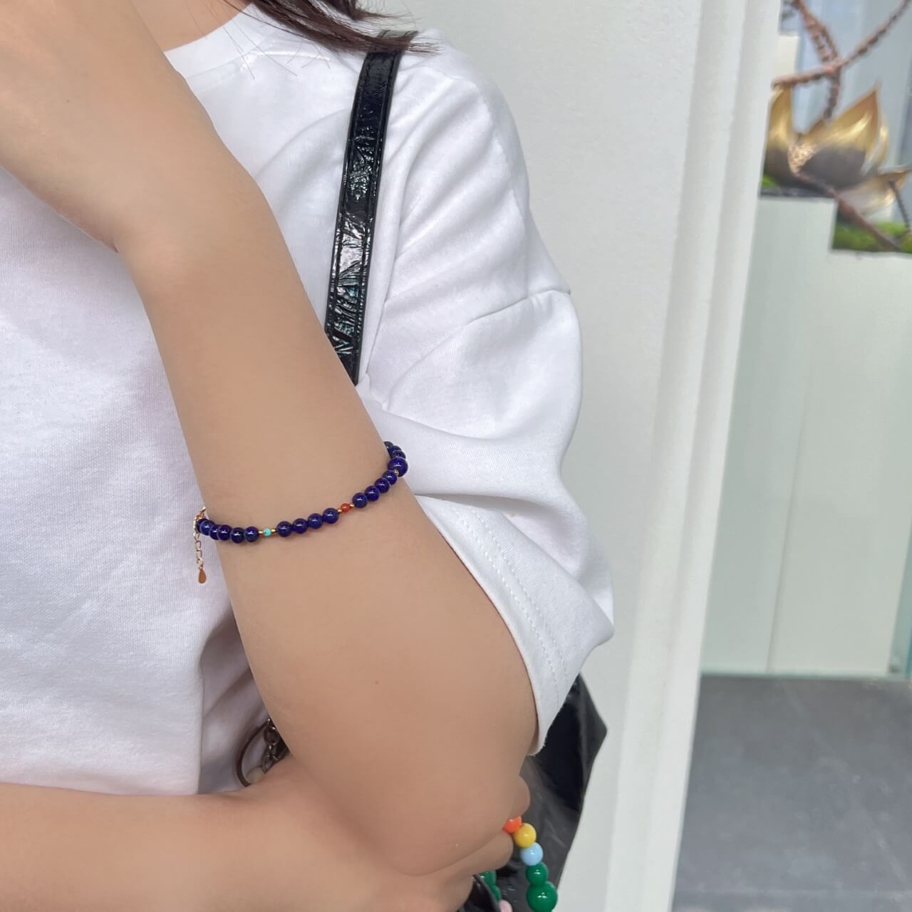 Lapis Lazuli Guardian Bracelet Turquoise, South Red Jade, Sterling Silver