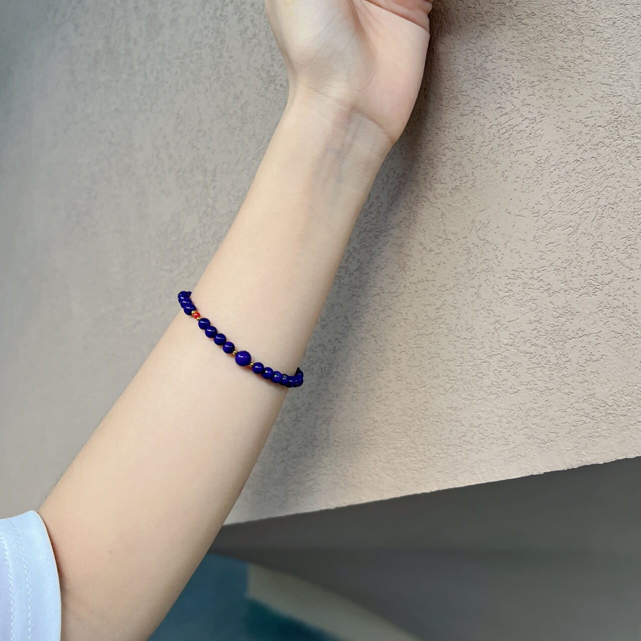 Lapis Lazuli Guardian Bracelet Turquoise, South Red Jade, Sterling Silver
