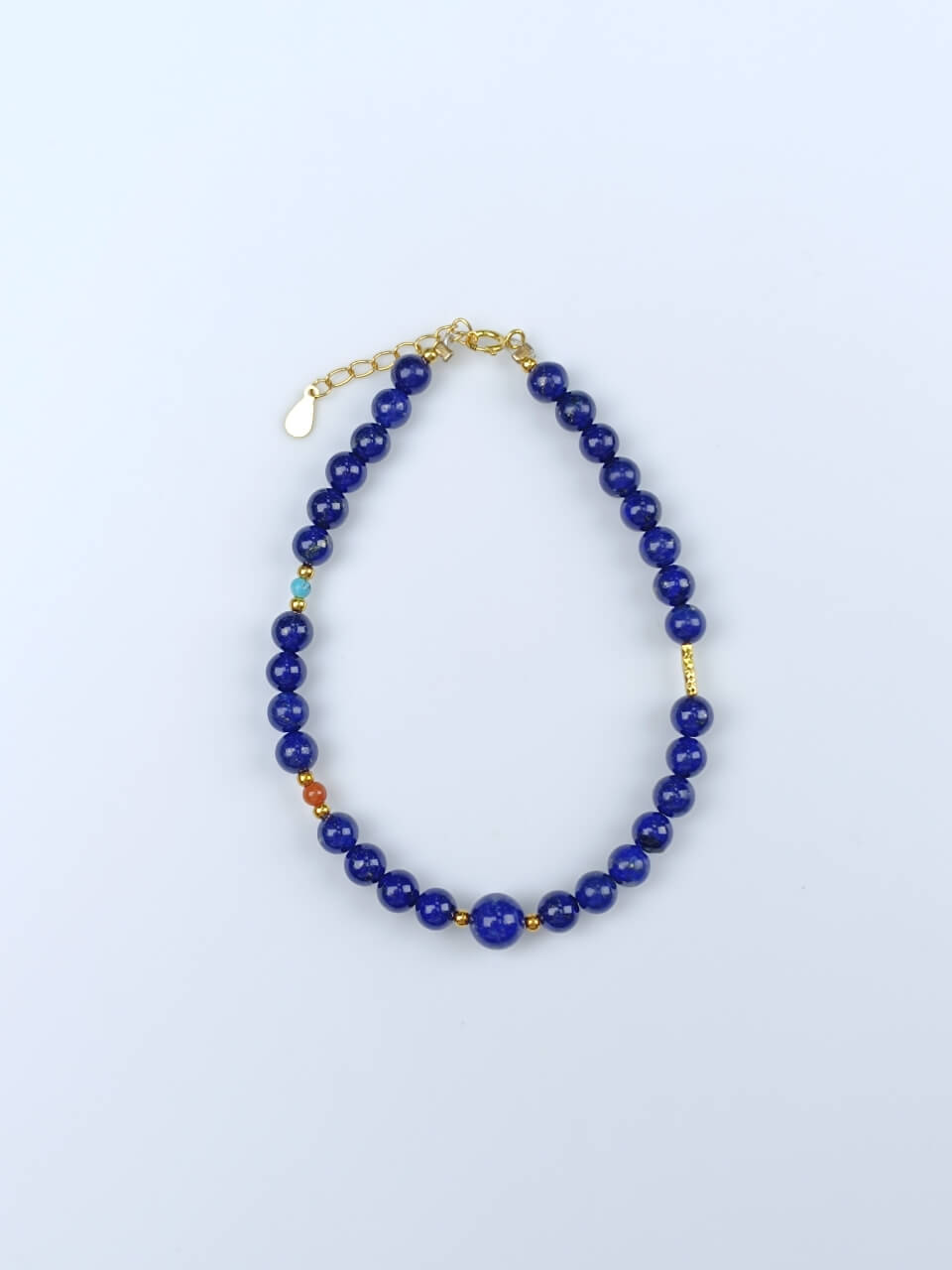 Lapis Lazuli Guardian Bracelet Turquoise, South Red Jade, Sterling Silver