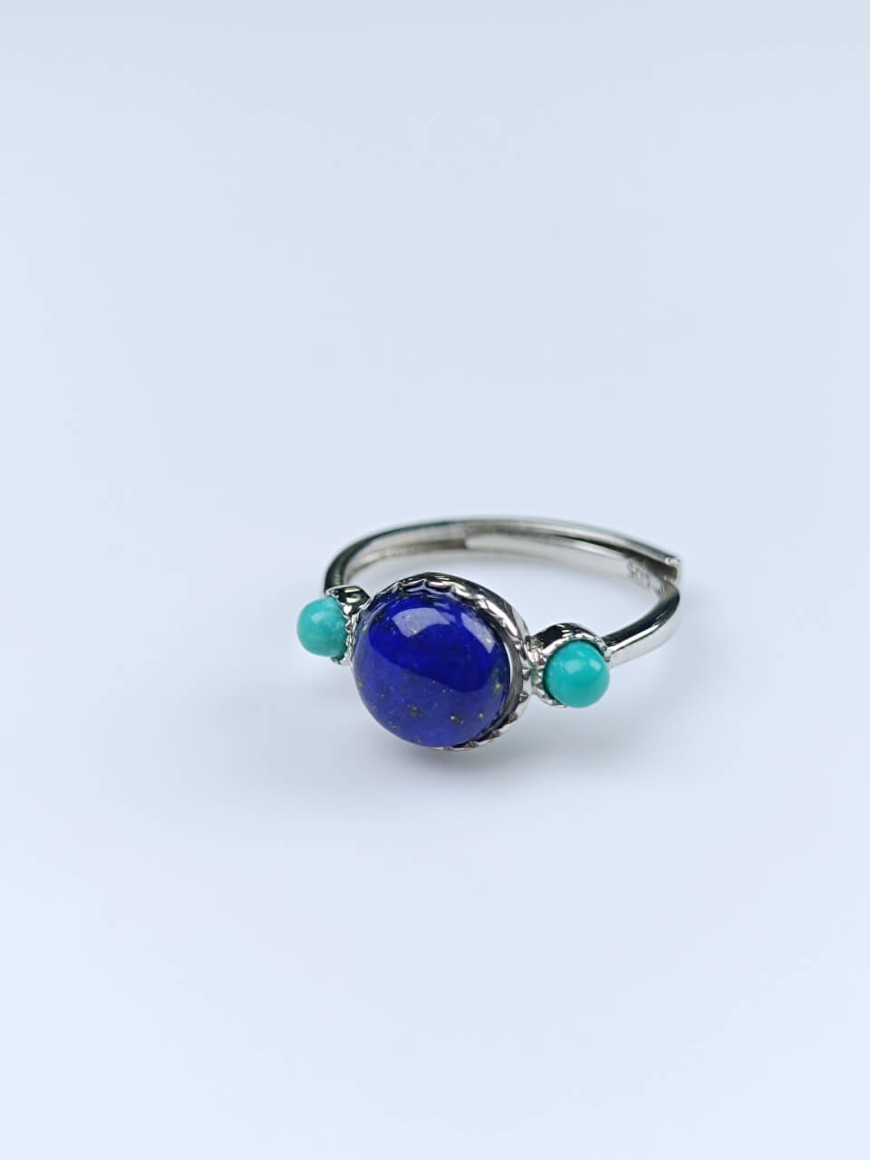 Lapis Lazuli and Turquoise Ring Turquoise, Sterling Silver