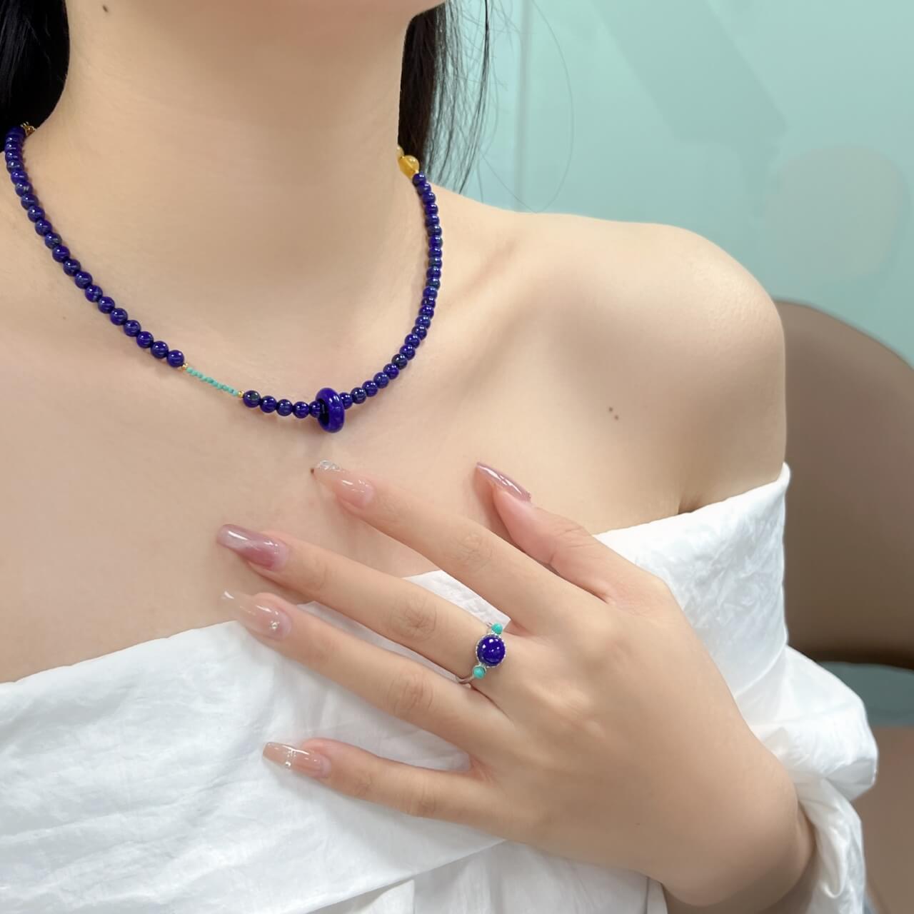 Lapis Lazuli and Turquoise Ring Turquoise, Sterling Silver