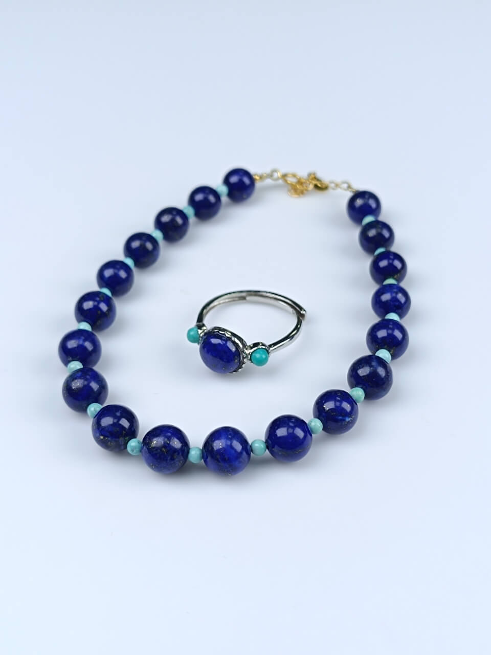 Lapis Lazuli and Turquoise Ring Turquoise, Sterling Silver