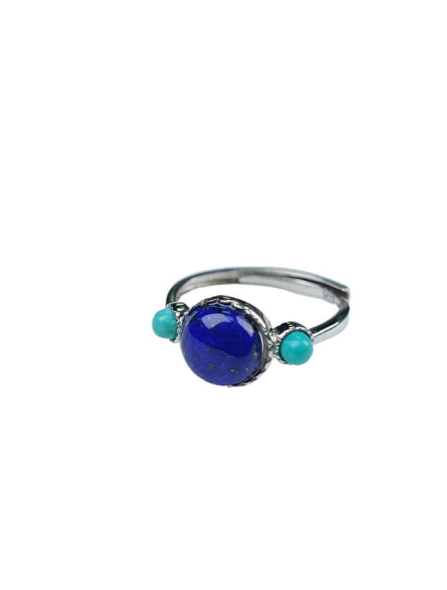 Lapis Lazuli and Turquoise Ring Turquoise, Sterling Silver