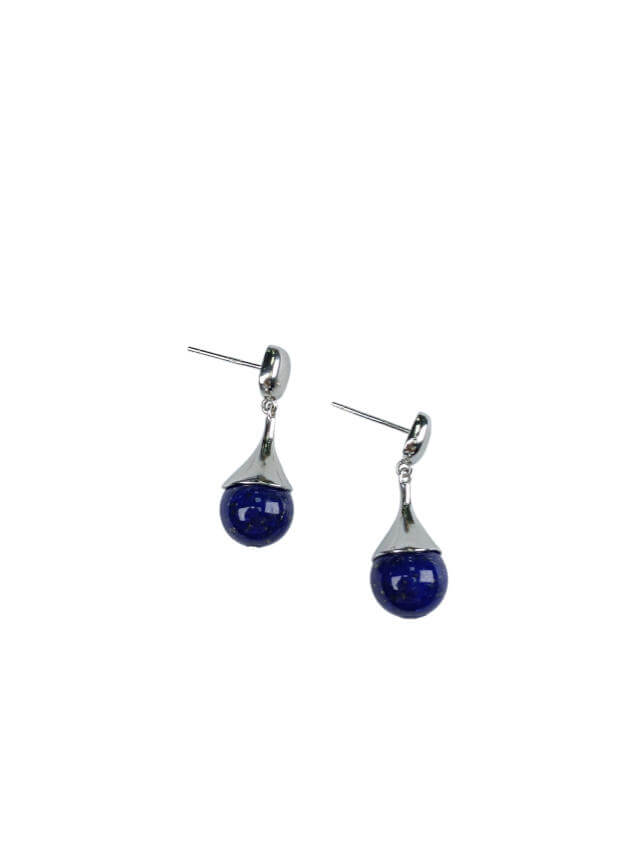 Silver Teardrop Lapis Lazuli Earrings 925 Sterling Silver