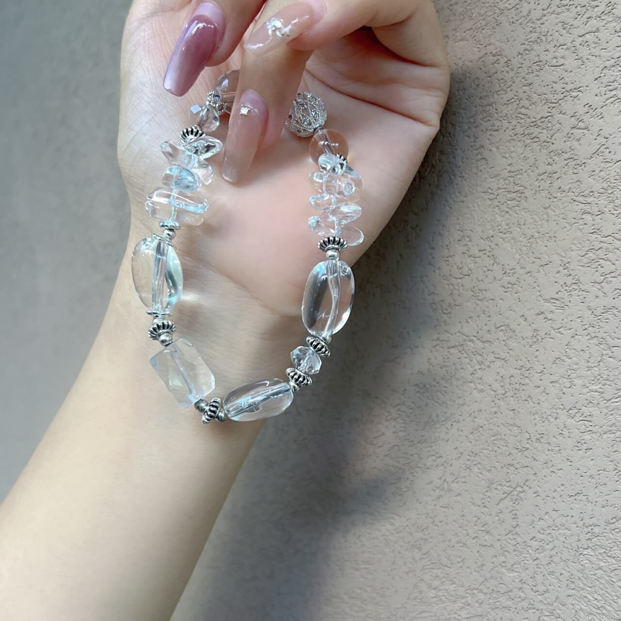 Karma Stone Unique-Shaped Purifying Clear Crystal Bracelet