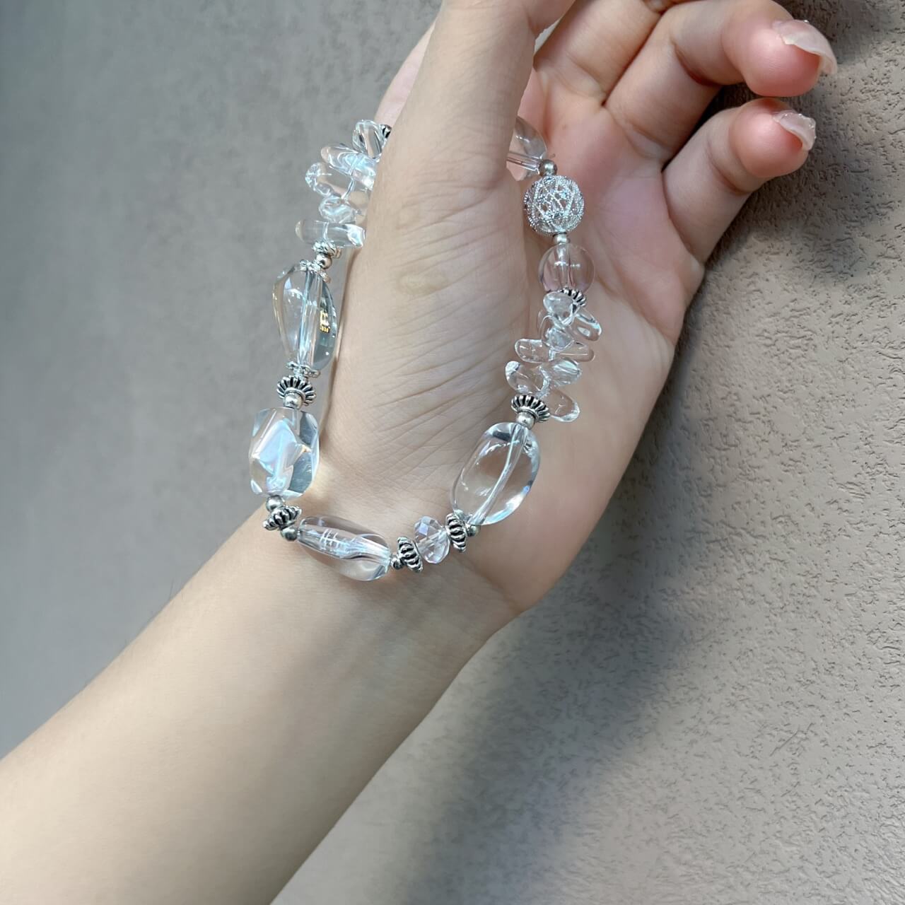 Karma Stone Unique-Shaped Purifying Clear Crystal Bracelet