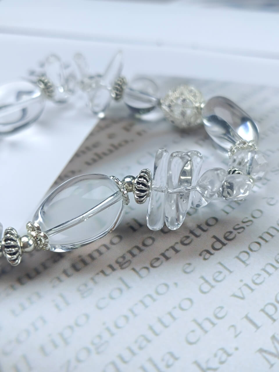 Karma Stone Unique-Shaped Purifying Clear Crystal Bracelet