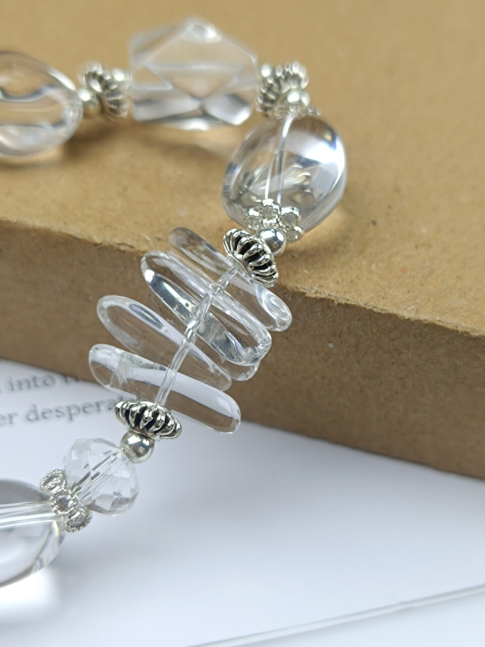 Karma Stone Unique-Shaped Purifying Clear Crystal Bracelet