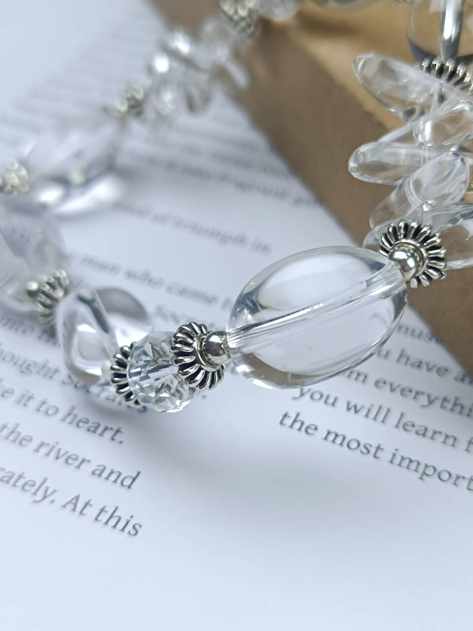 Karma Stone Unique-Shaped Purifying Clear Crystal Bracelet