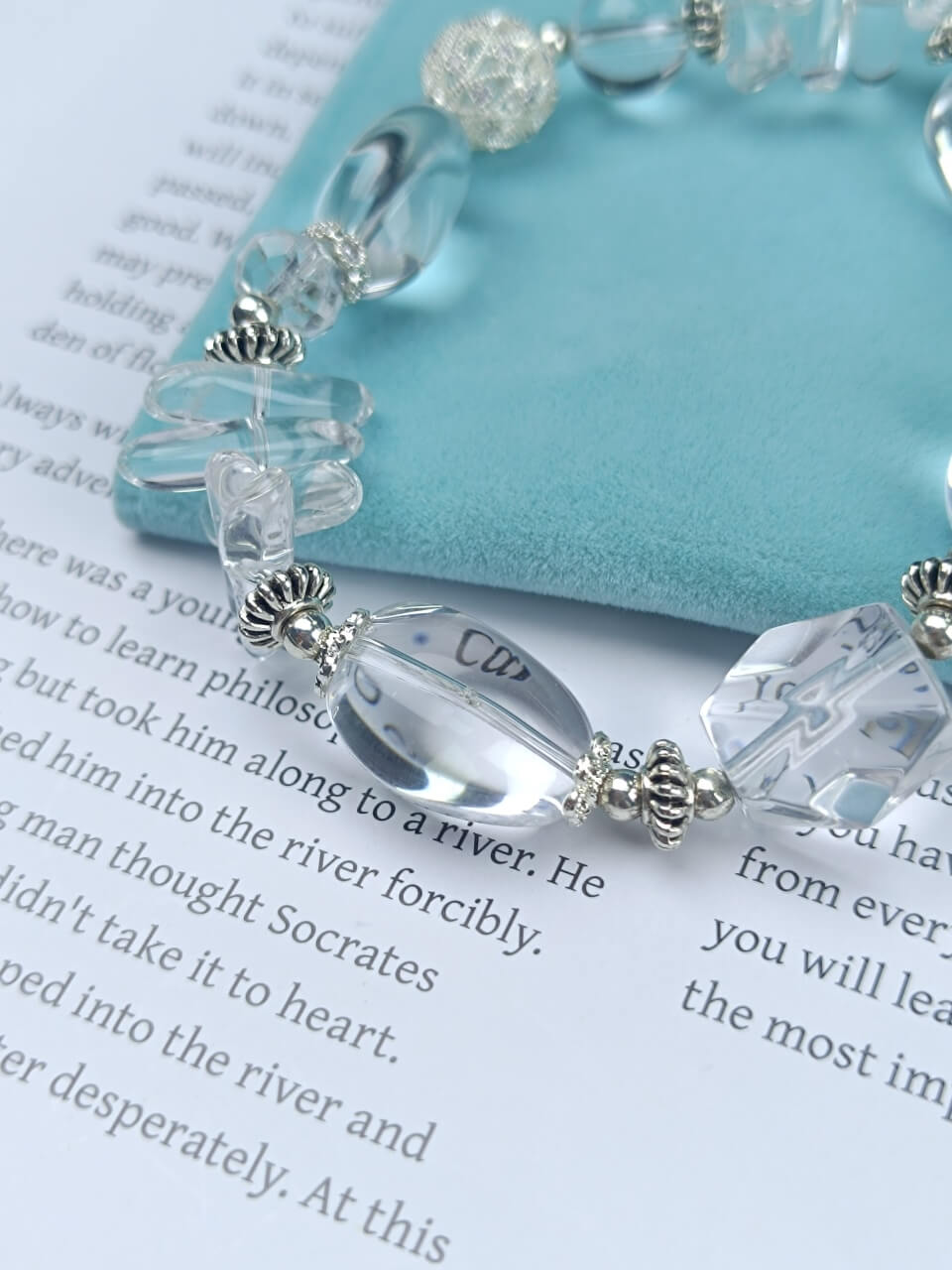 Karma Stone Unique-Shaped Purifying Clear Crystal Bracelet