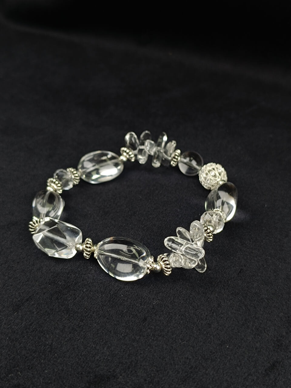 Karma Stone Unique-Shaped Purifying Clear Crystal Bracelet