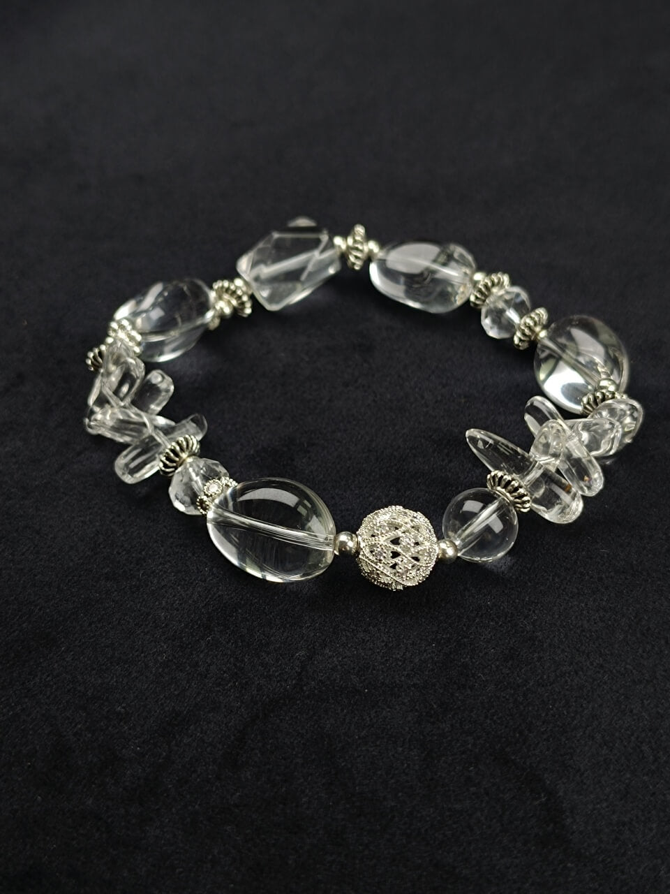 Karma Stone Unique-Shaped Purifying Clear Crystal Bracelet