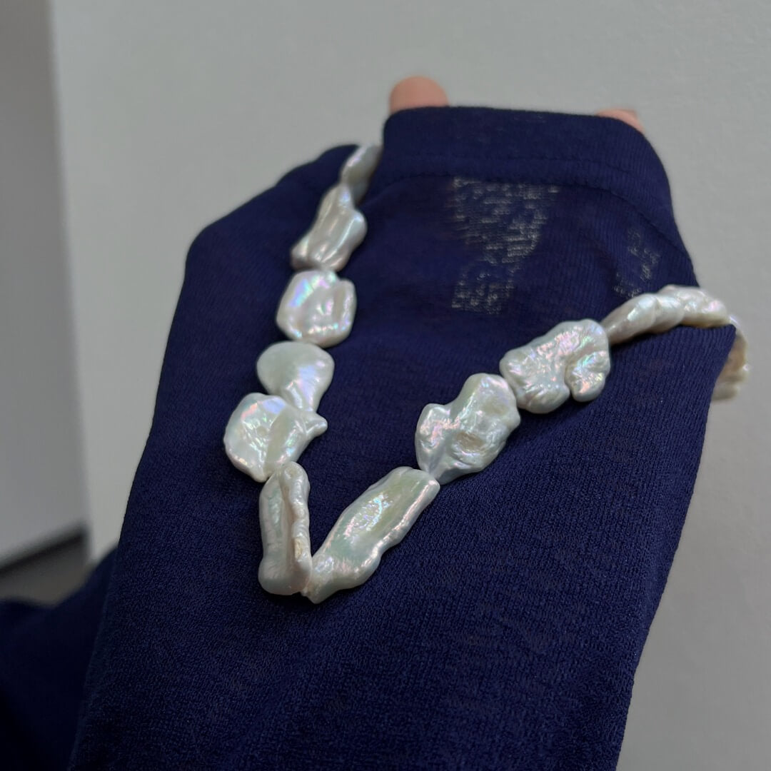 Baroque Necklace Nucleus-Free Freshwater Pearls, Strong Luster
