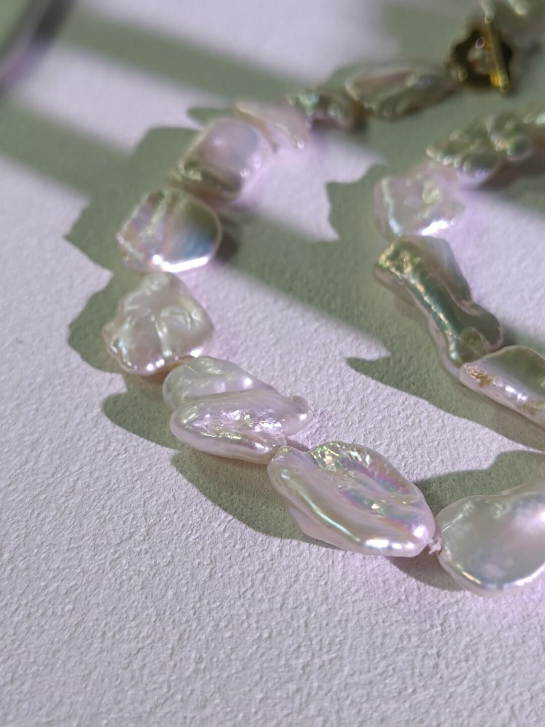 Baroque Necklace Nucleus-Free Freshwater Pearls, Strong Luster