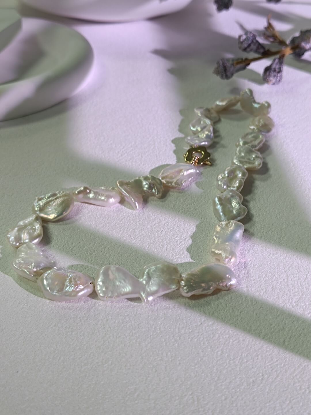 Baroque Necklace Nucleus-Free Freshwater Pearls, Strong Luster