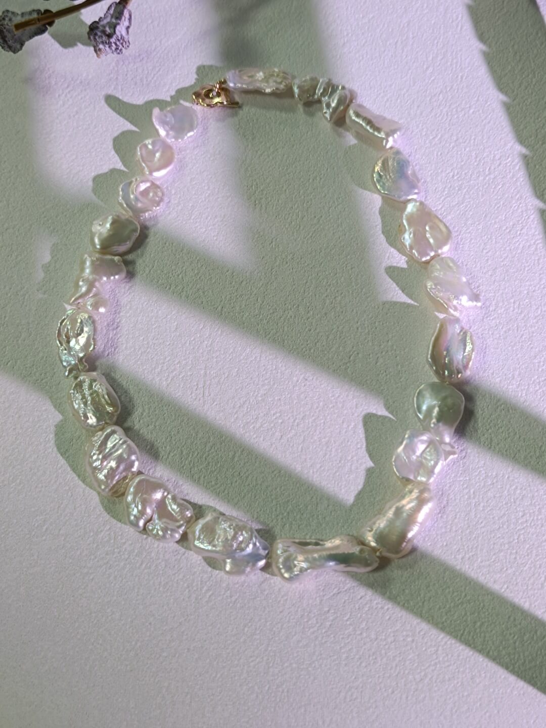 Baroque Necklace Nucleus-Free Freshwater Pearls, Strong Luster