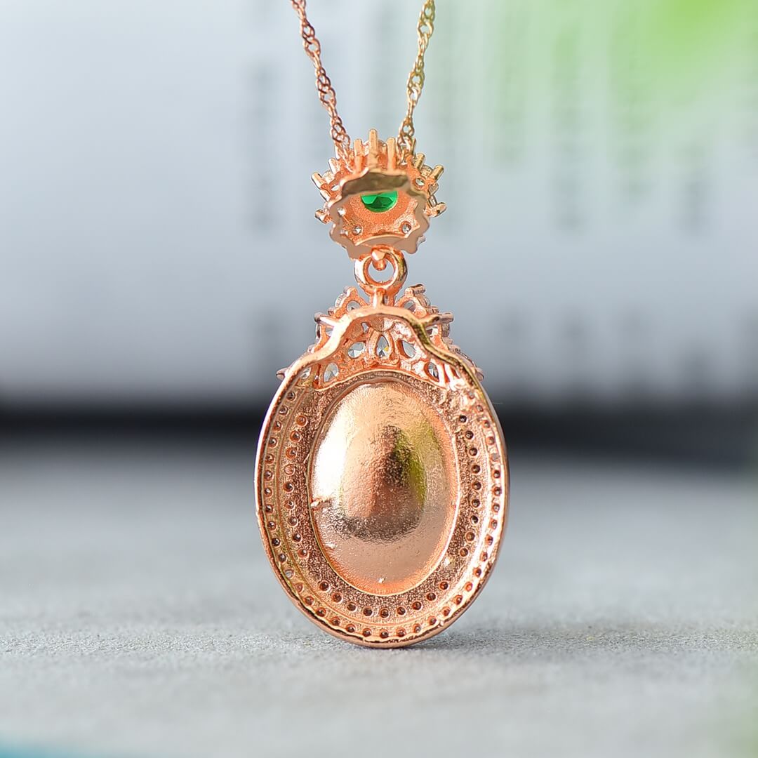 Hotan White Jade Flower Prosperity Zircon Pendant