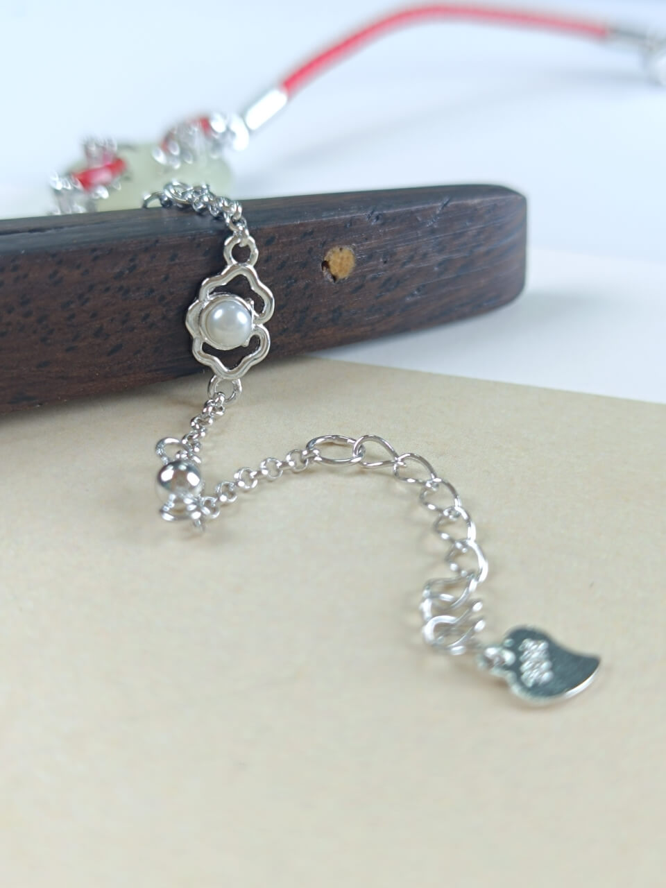 Sterling Silver with Hetian Jade (15x15mm) Peace Ring Dragon Gate Leap Enamel Bracelet