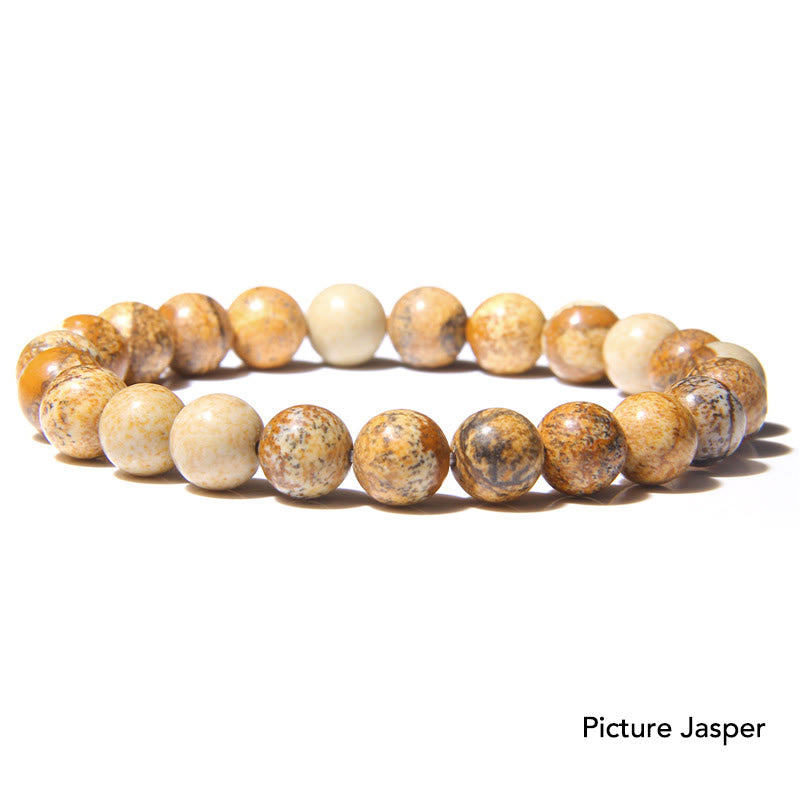 Karma Stone Natural Agate Stone Crystal Balance Beaded Bracelet