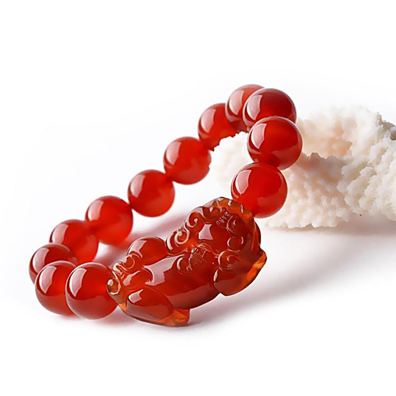 Karma Stone Red Agate Lucky Pixiu Wealth Luck Bracelet