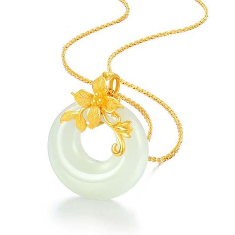Karma Stone Tibetan White Jade Calm Necklace