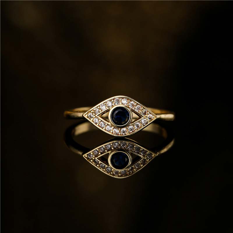 Karma Stone Evil Eye Protection Blessing Copper Ring
