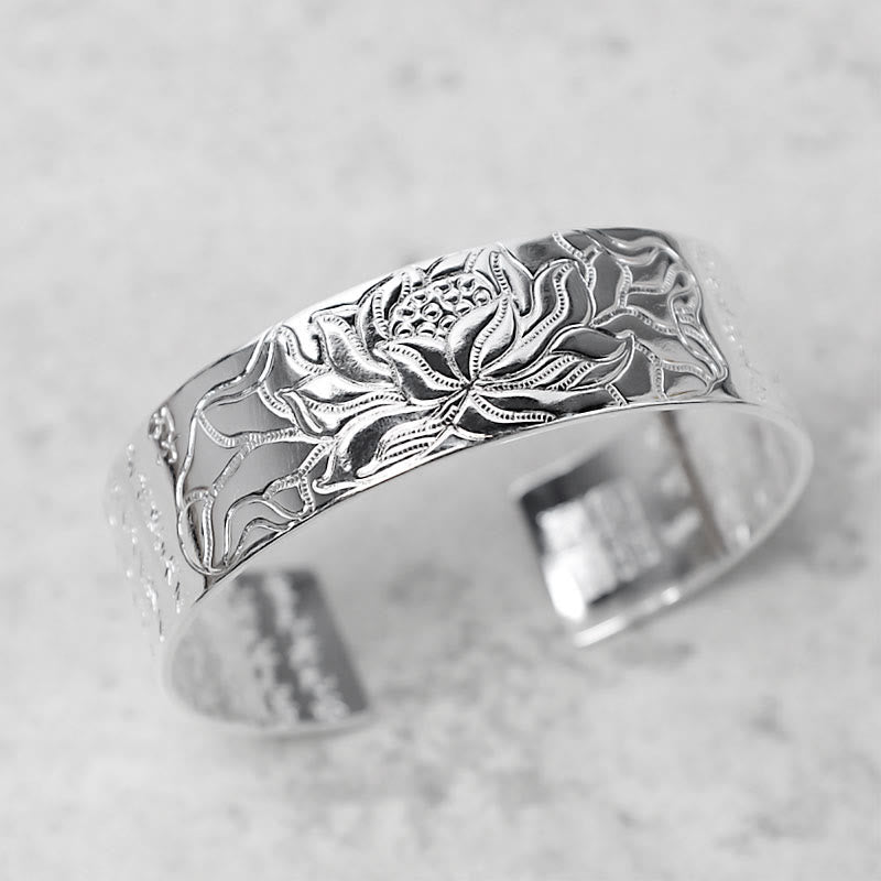 Karma Stone Tibetan Lotus White Copper Luck Bracelet