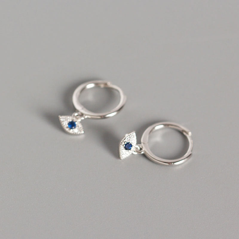 Karma Stone 925 Sterling Silver Evil Eye Blessing Protection Stud Earrings