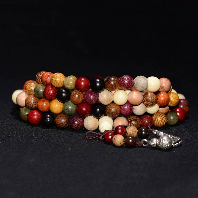 Karma Stone 108-Bead Rosewood Prayer Bracelet for Blessings and Prayers