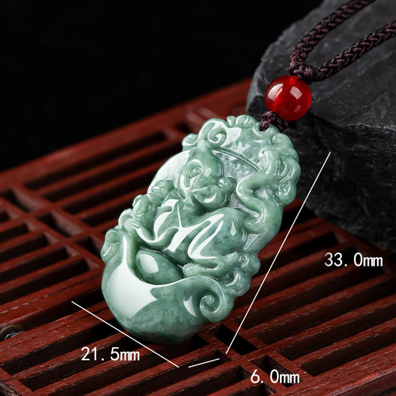Karma Stone Natural Jade 12 Chinese Zodiac Prosperity Necklace Pendant