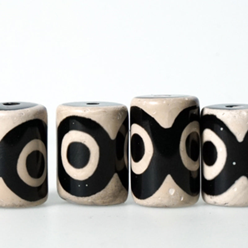 Karma Stone Ebony Wood Dzi Bead Copper Protection Couple Bracelet