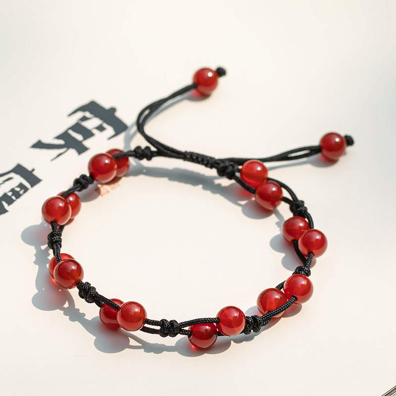 Karma Stone Red Agate Moss Agate Cinnabar Calm Bracelet