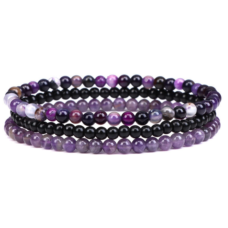 Karma Stone 3Pcs Natural Crystal Stone Inner Peace Spiritual Bracelet