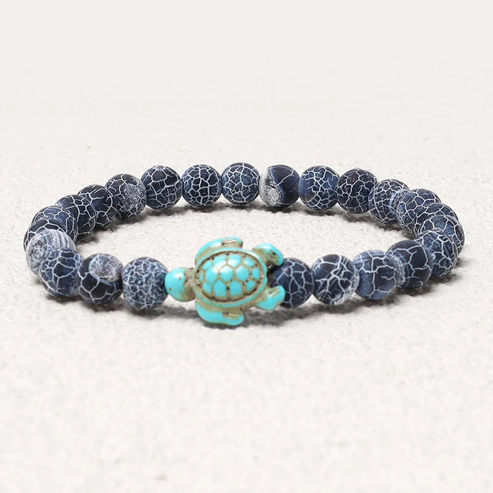 Karma Stone Natural Stone Sea Turtle Turquoise Blessing Bracelet