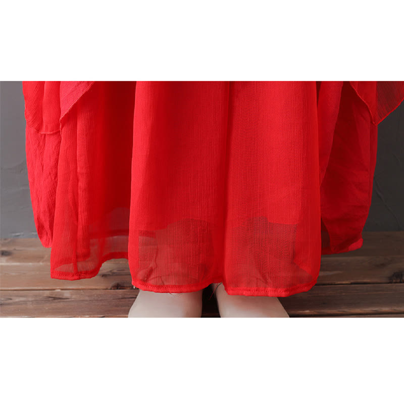 Karma Stone V-Neck Midi Tunic Dress Wide Leg Pants Meditation Zen Practice Dance Clothing