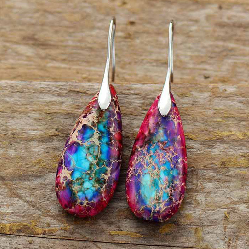 Karma Stone Emperor Stone Crystal Happiness Earrings