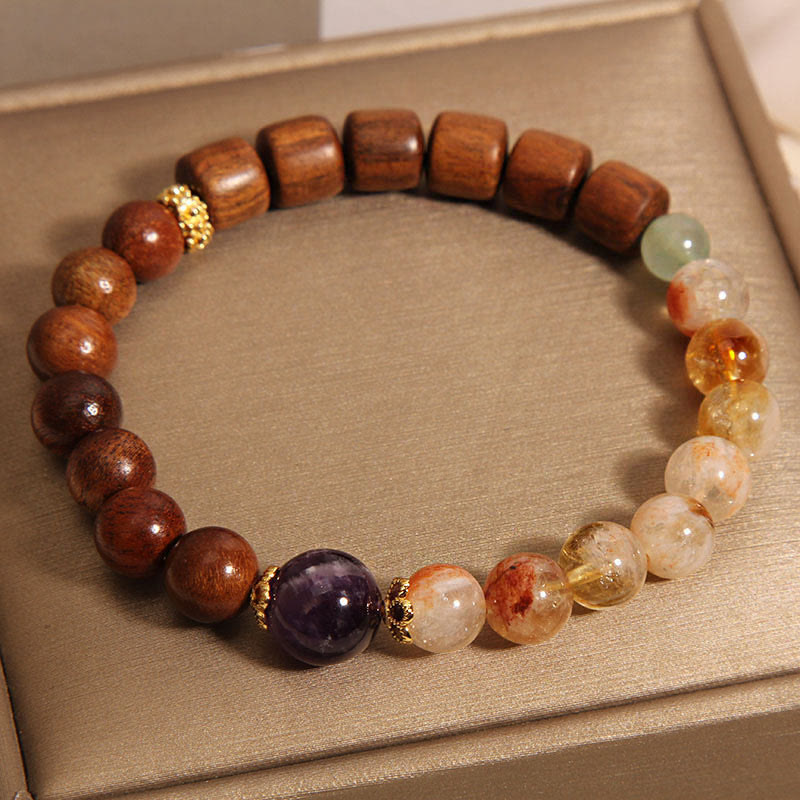 Karma Stone Sandalwood Rosewood Citrine Protection Bracelet