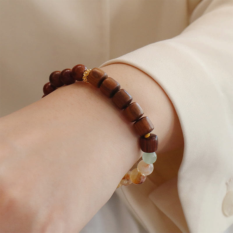 Karma Stone Sandalwood Rosewood Citrine Protection Bracelet