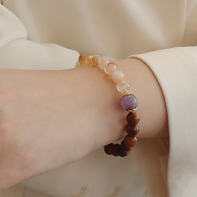Karma Stone Sandalwood Rosewood Citrine Protection Bracelet