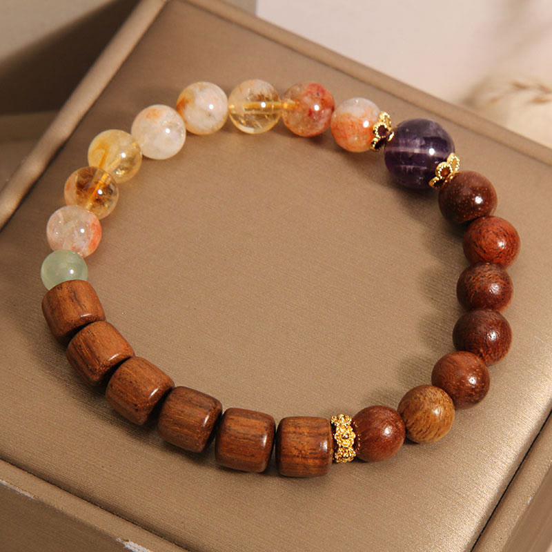 Karma Stone Sandalwood Rosewood Citrine Protection Bracelet