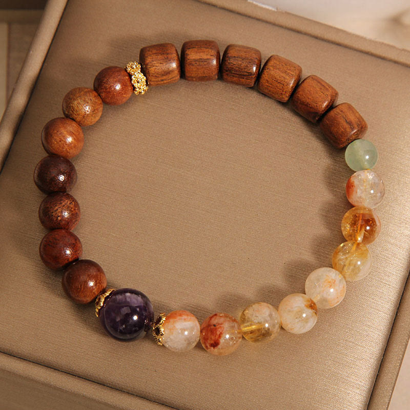 Karma Stone Sandalwood Rosewood Citrine Protection Bracelet