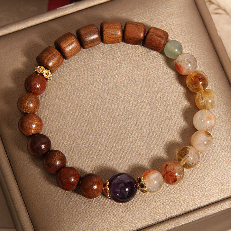 Karma Stone Sandalwood Rosewood Citrine Protection Bracelet