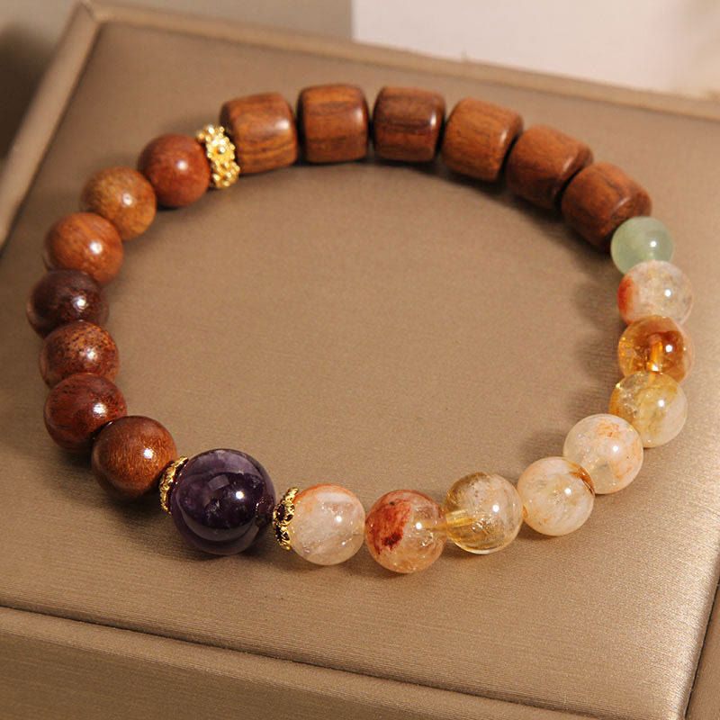 Karma Stone Sandalwood Rosewood Citrine Protection Bracelet