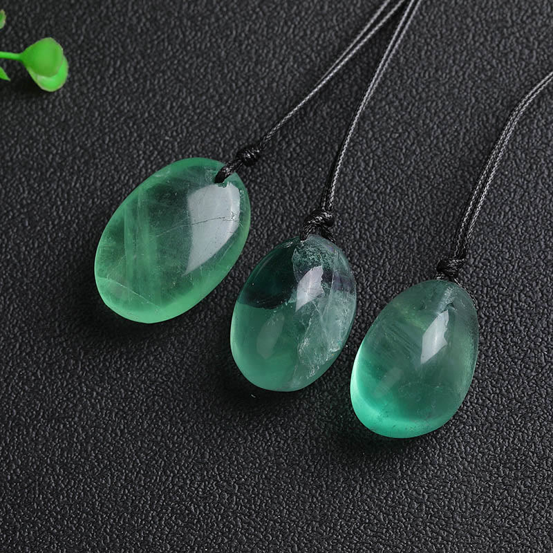Karma Stone Green Fluorite Power Necklace Pendant